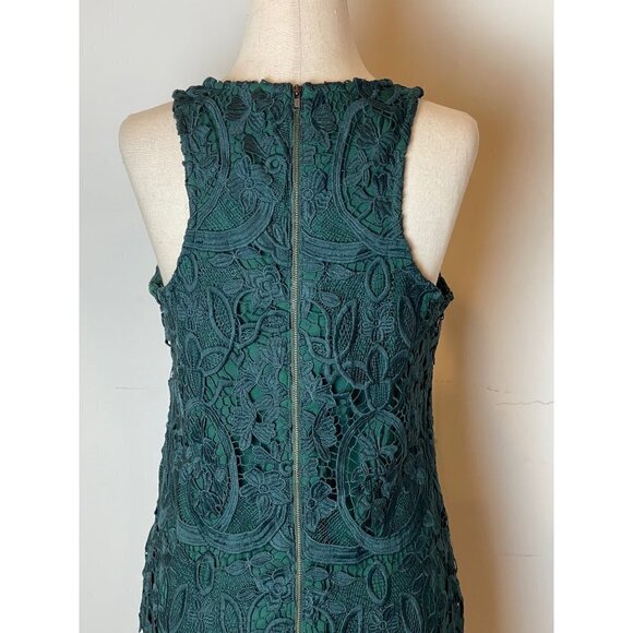 Lovers + Friends Green Lace Sleeveless Round Neck Caspian Shift Dress Size S - Picture 9 of 12